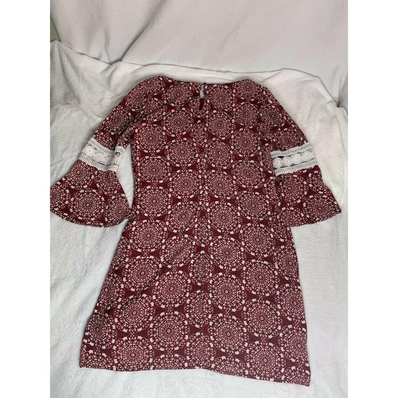 Luxology Dress SM red floral print laser cut lace - Picture 7 of 7